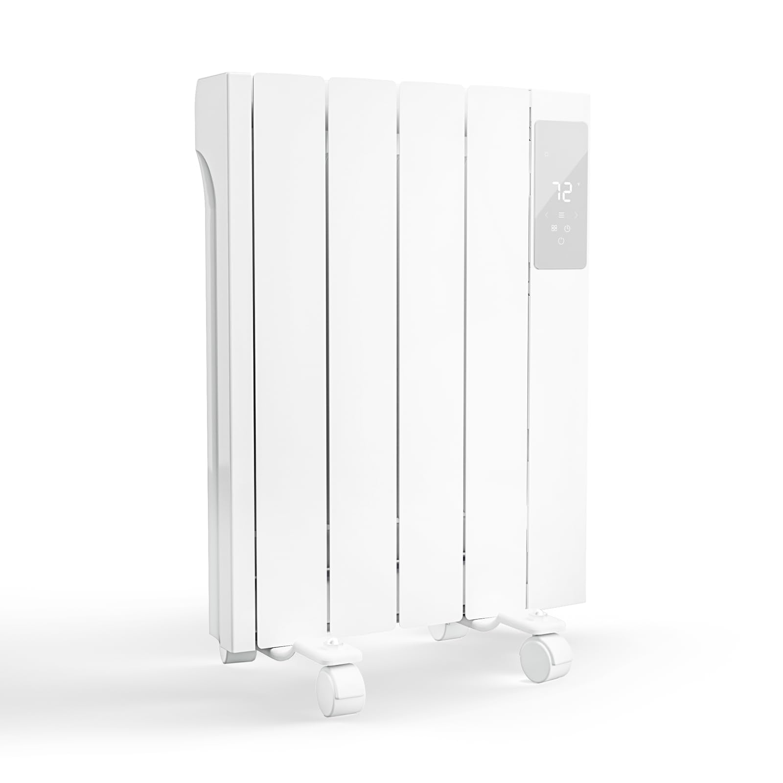 BREEZEHEAT 800W Panel Heater, Quiet & Led Touchscreen, Timer, Child Lock, White