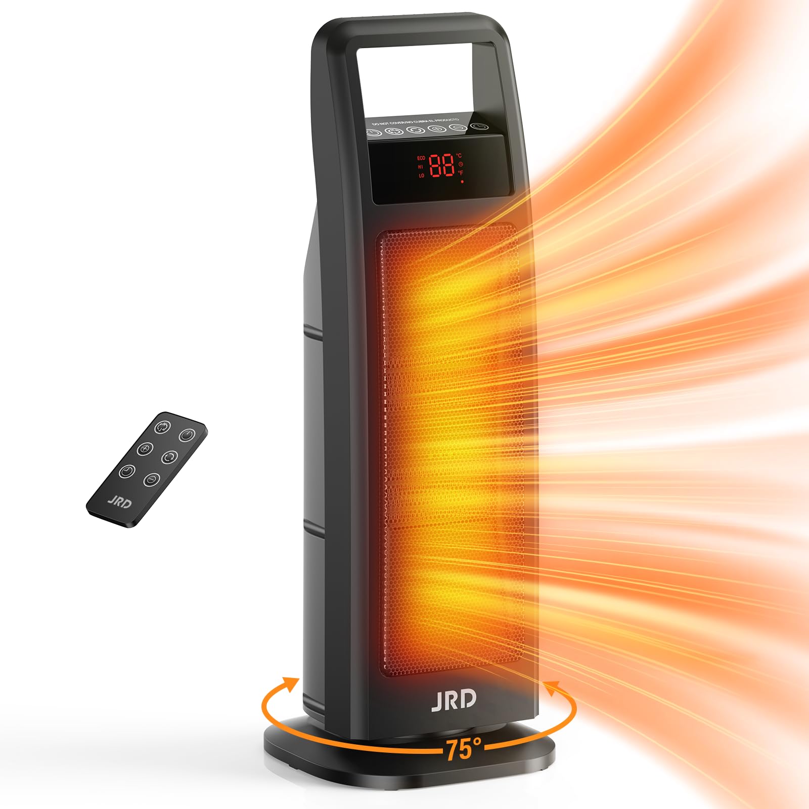 24-inch Portable Electric Heater with Remote and Safety Features