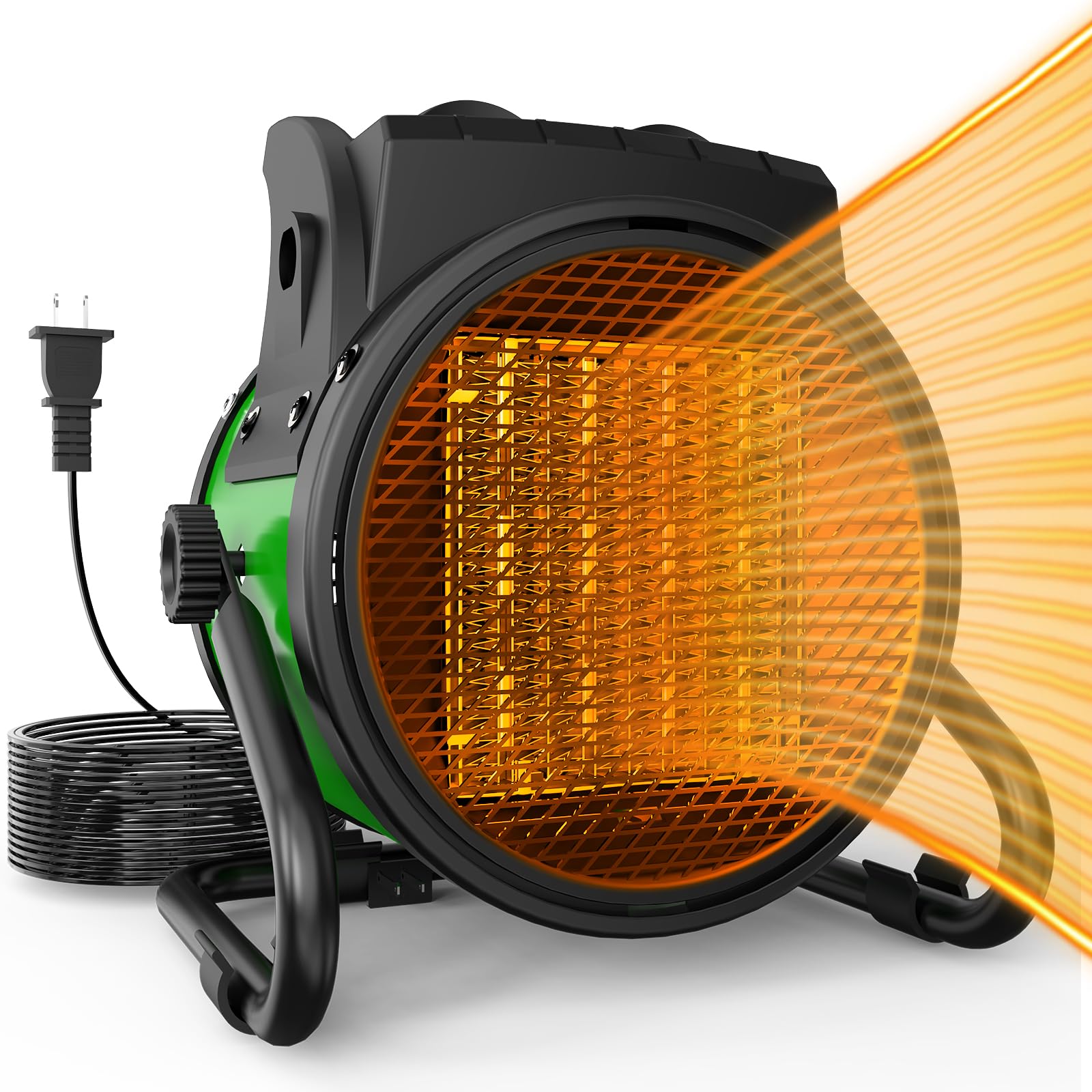 Portable Electric Outdoor Heater for Patio, Greenhouse, Room, Garage, Tent (2S Fast Heating, Overheat Protection)