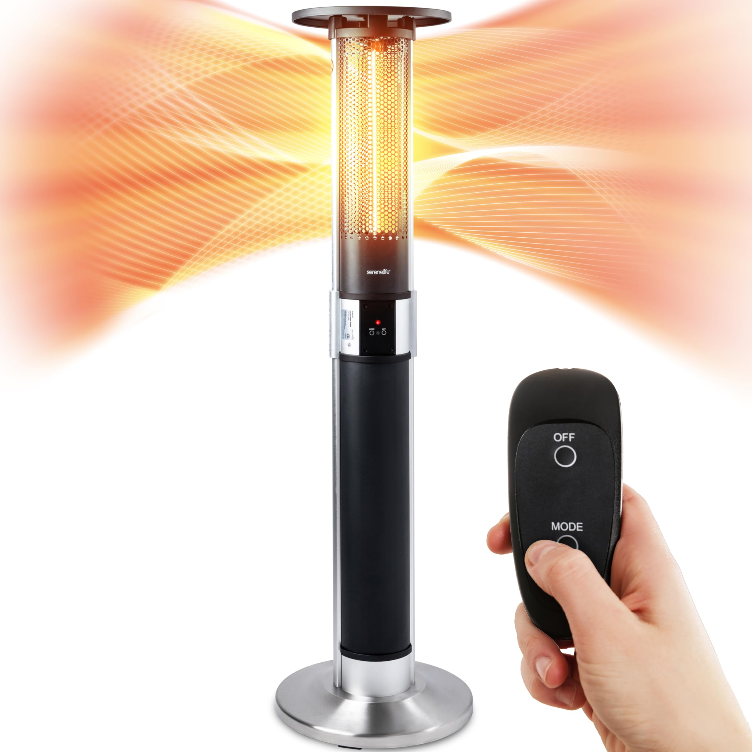SereneLife 1500W Infrared Patio Heater with Remote, IP24 Approved